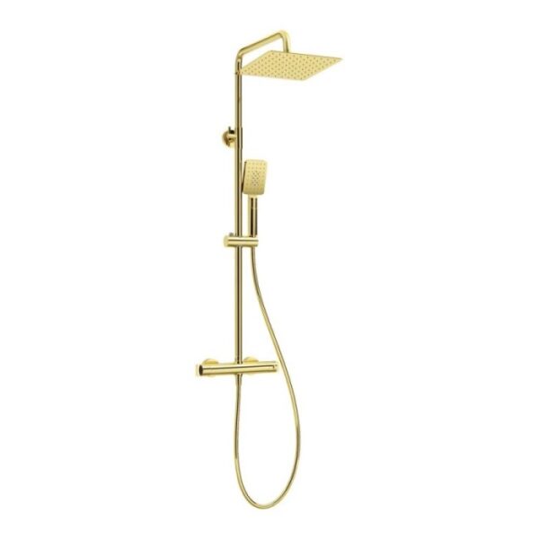 Colonna doccia miscelatore termostatico Idrostile oro 200x200 mm
