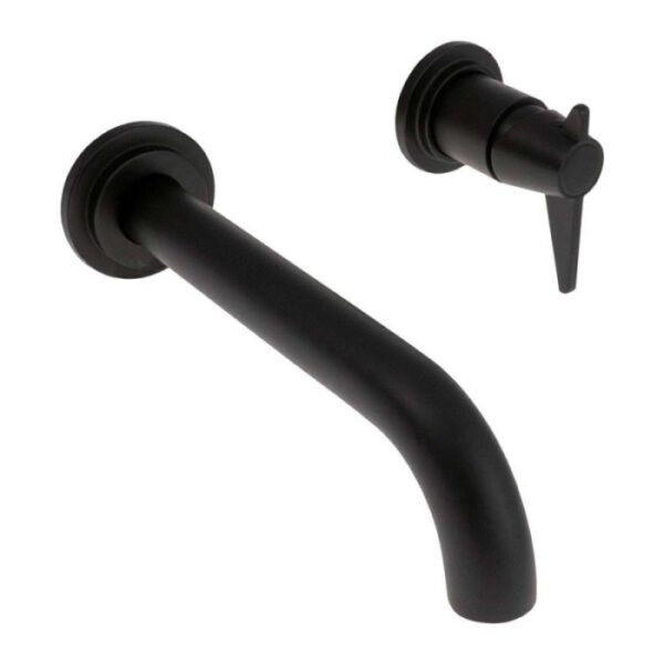 Miscelatore lavabo Madruga a incasso a parete nero H75 L225 P255 mm