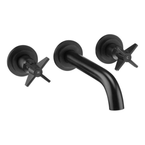 Miscelatore lavabo Madruga a incasso a parete nero H70 L270 P270 mm