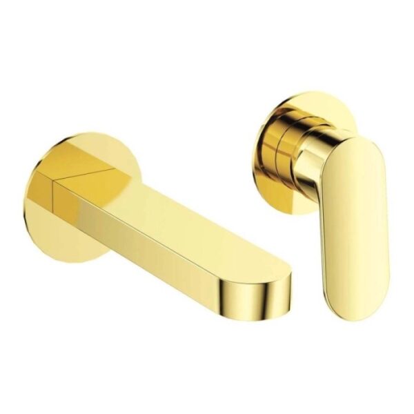Miscelatore lavabo Batabanó a incasso a parete oro H80 L260 P210 mm