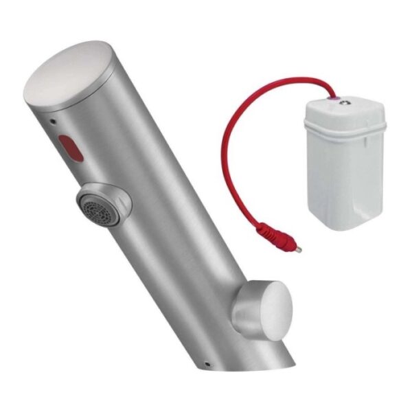 Miscelatore lavabo Catalina controllo temp.4xAA acciaio spazzolato