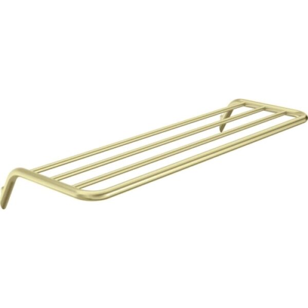Mensola bagno a coste Idrostile 616x89 mm oro spazzolato