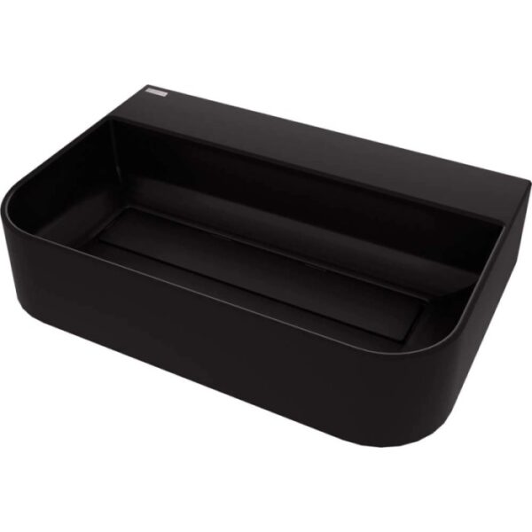 Lavabo da appoggio rotondo Rodas Idrostile foro e copripiletta Nero