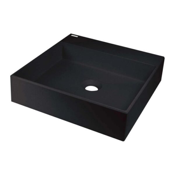 Lavabo da appoggio granito Puerto Padre Idrostile Active-Cover 400x400 mm nero