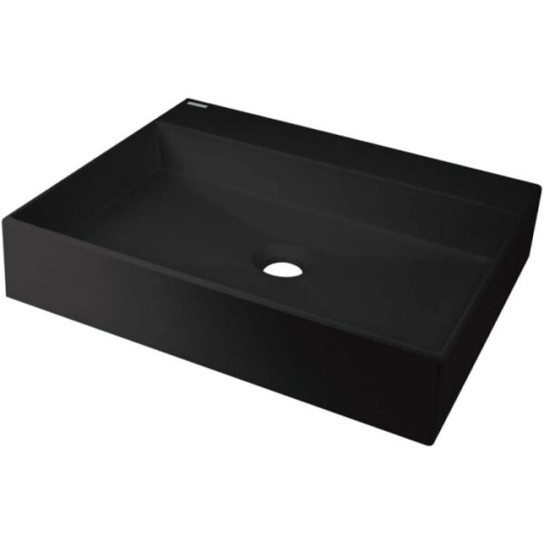 Lavabo da appoggio granito Puerto Padre Idrostile foro rubinetto 500x400 mm Nero