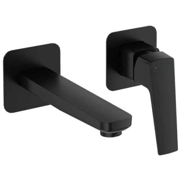 Miscelatore lavabo Placetas a incasso a parete nero