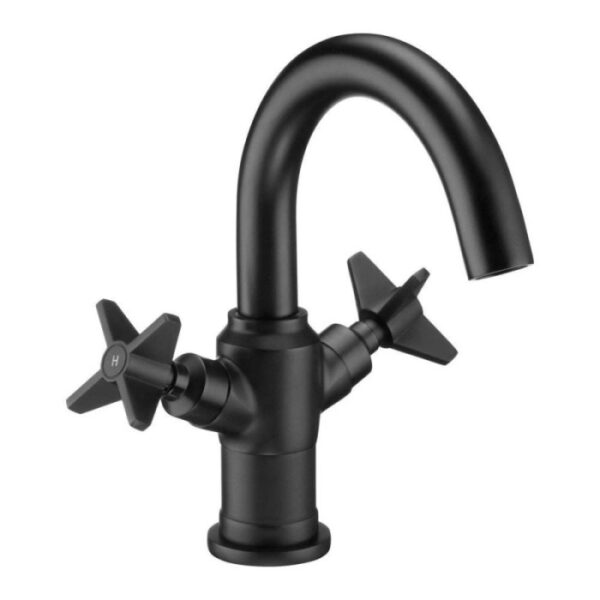 Miscelatore lavabo Madruga nero H65 L260 P380 mm