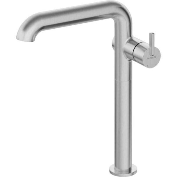 Miscelatore lavabo Limonar alto con bocca rettangolare acciaio spazzolato