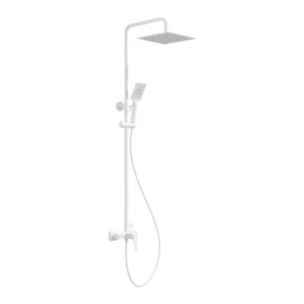Colonna doccia miscelatore Idrostile doccia pioggia sottile 250x250 mm bianco