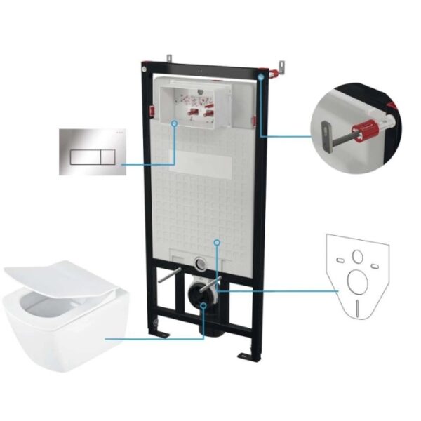 Set WC sospeso a parete Song bianco - cromo