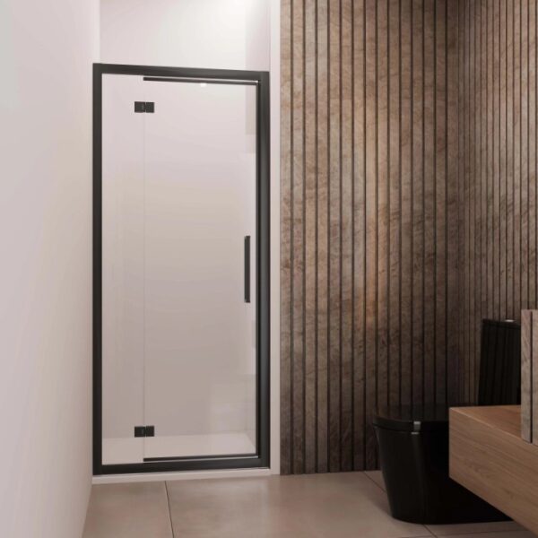 Lato fisso box doccia Lux Dx 8 mm porta scorrevole satinata 77/80 cm Nero op