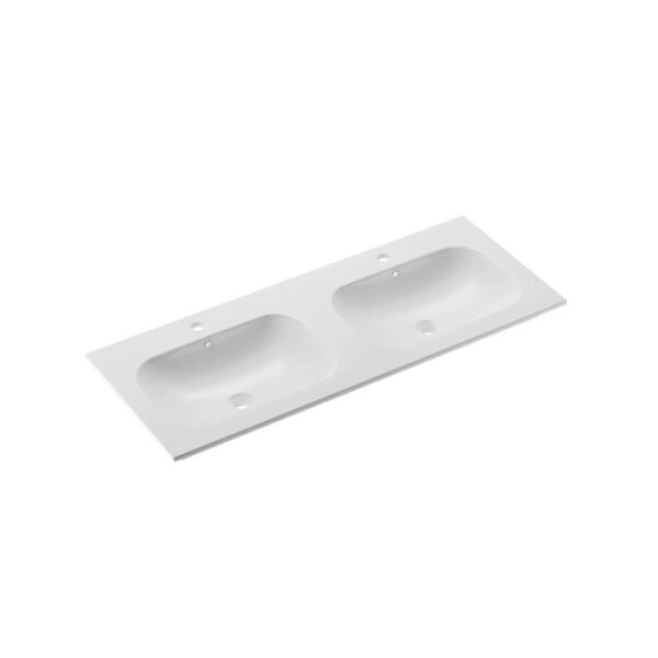 Mobile bagno consolle Caren bianco lucido sx l.120,5 h.14,3 p.51,5 cm