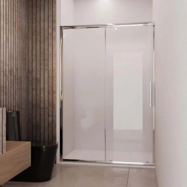 Lato fisso box doccia Lux Dx 8 mm porta scorrevole satinata 100 cm argento