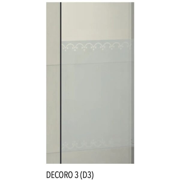 Dettaglio di un box doccia t.b.t. con decoro