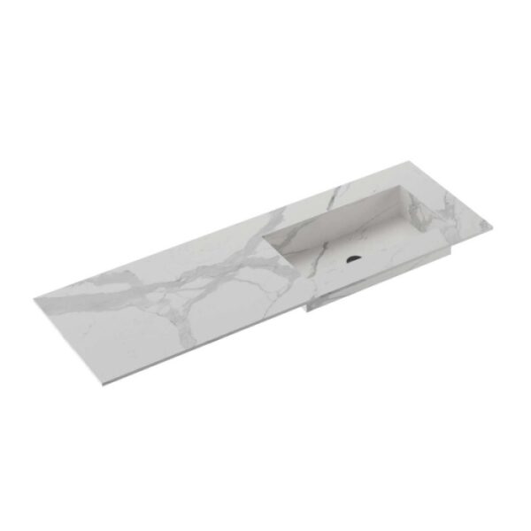 Top bagno HPL Caren con vasca integrata per lavabo sp 1 cm 155,5x46,5 cm