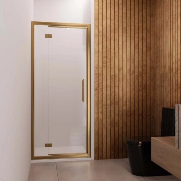 Lato fisso box doccia Lux reversibile 8 mm porta batt satinata 87/92 cm Oro spaz
