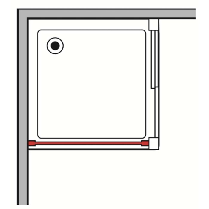 Box doccia, vista dall'alto. Schema di un parete doccia.