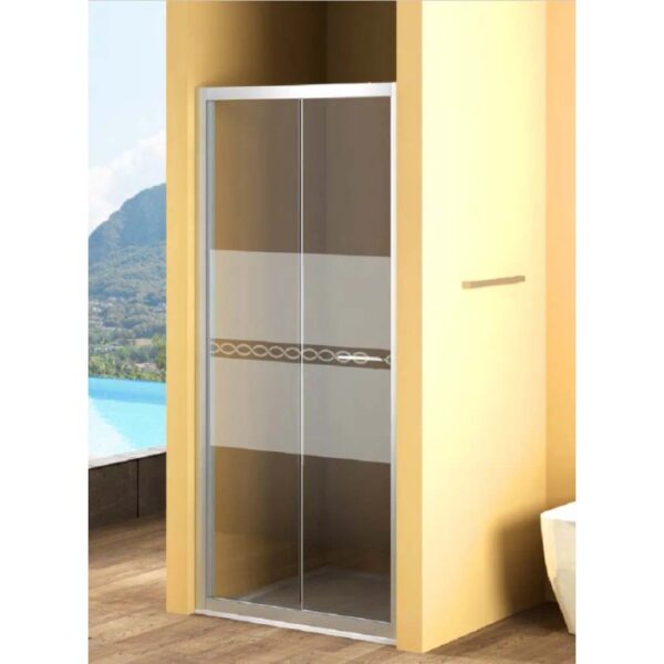 t.b.t. Porta doccia scorrevole con motivo, ideale per bagni moderni.