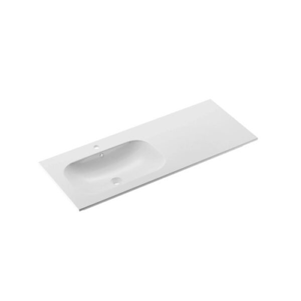 Mobile bagno consolle vasca Caren bianco opaco dx l.121 h.17 p.51,5 cm