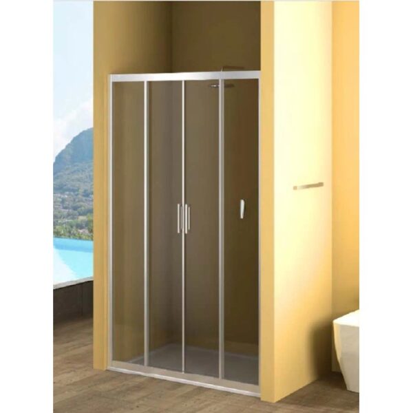 Box doccia t.b.t. con porta scorrevole, telaio argento.