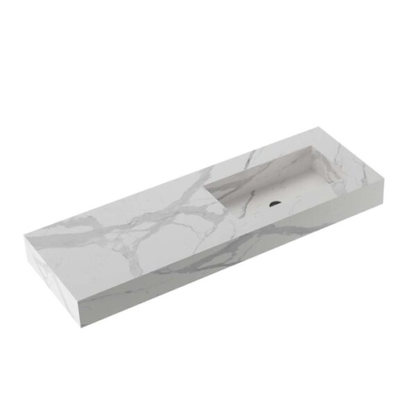 Top bagno HPL Caren con vasca integrata sp 14 cm 105,5x51,2 cm