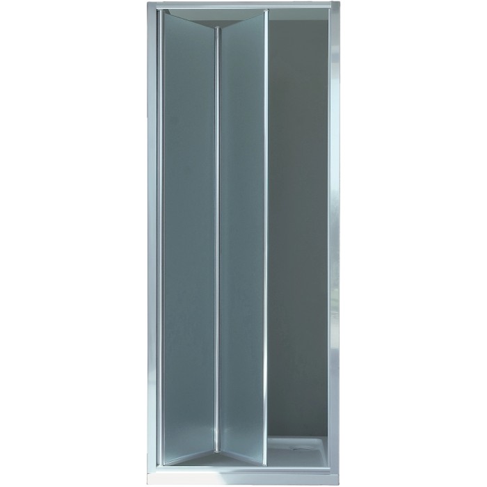 Box doccia t.b.t. con porta a soffietto, ideale per bagni piccoli.
