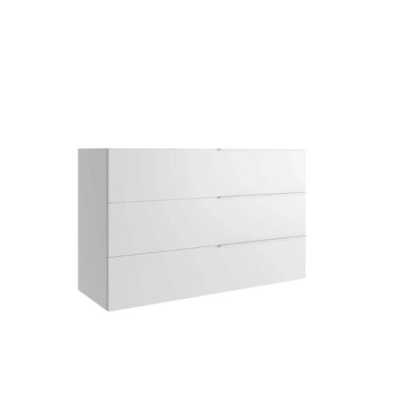 Mobile bagno base lavabo a terra 3 cassetti Caren h.75 l.120 p.46 cm acero
