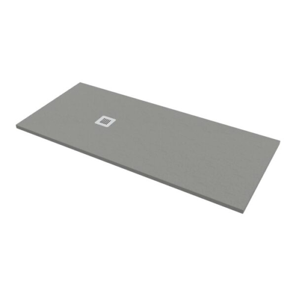 Piatto doccia rettangolare grigio t.b.t. con scarico centrale.