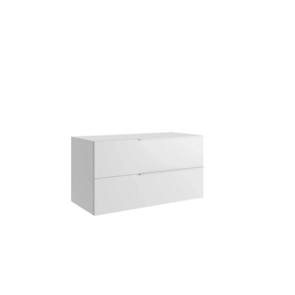 Mobile bagno base sospesa 2 cassetti Caren h.50 l.95 p.51 cm acero