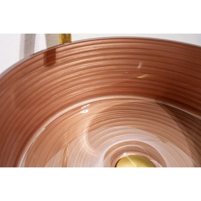 Lavabo d`appoggio in vetro soffiato bronzo 39,5x39,5x16 cm