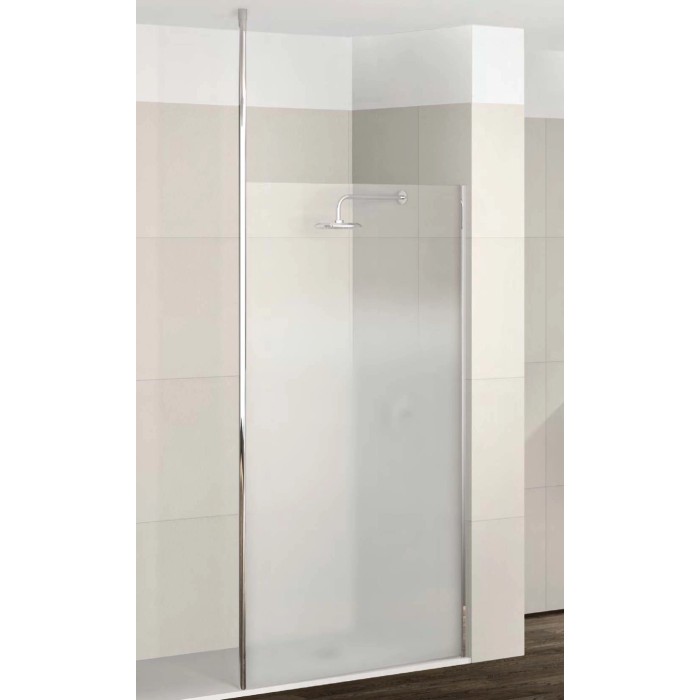 Box doccia walk-in con vetro satinato e profilo cromato, serie t.b.t.