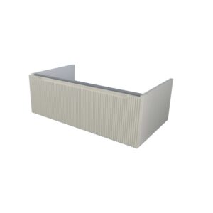 t.b.t. Mobile lavabo beige per arredo bagno con frontale scanalato.