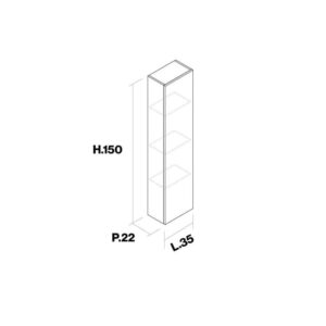 Mobile bagno colonna 1 anta melaminico L35xH150xP22 cm