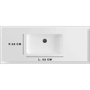 Top bagno integrata Obisurface V100 L52xP28xH11 cm