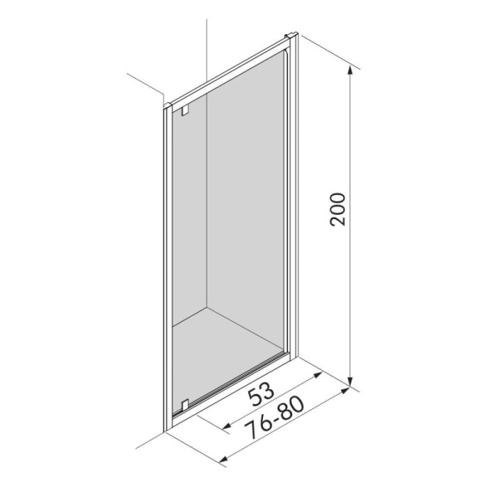 Porta doccia Pivot Elite 76-80x200 cm nichel spazzolato