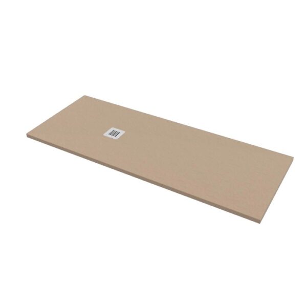 Piatto doccia beige di t.b.t. con scarico quadrato. Ideale per bagni moderni.