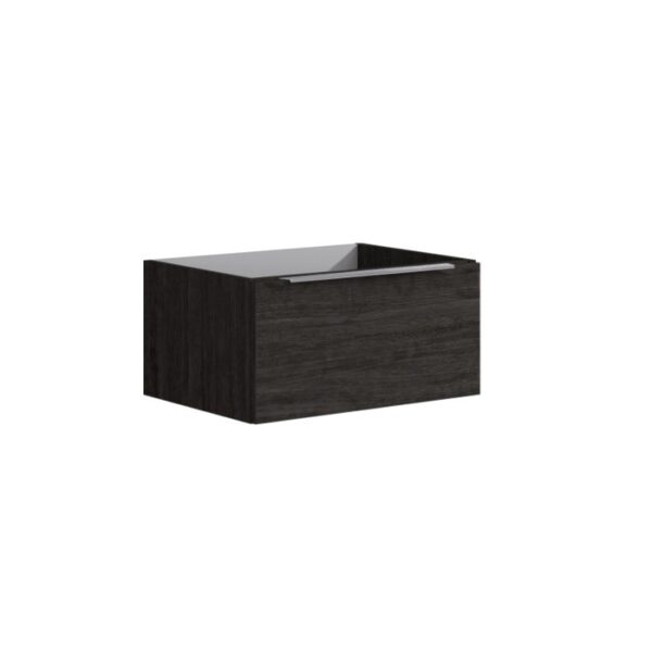 Mobile bagno sospeso t.b.t. in legno scuro per lavabo.