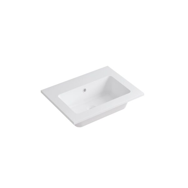 Lavabo singolo t.b.t. bianco con forma rettangolare per il bagno.