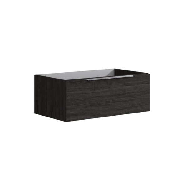Mobile bagno sospeso scuro con maniglia