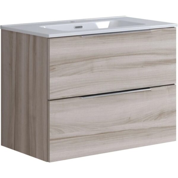 Mobile bagno con due cassetti effetto legno.