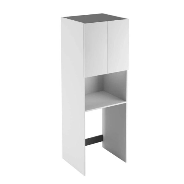 Mobile bagno colonna laccato portalavatrice 2 ante con vano sup L70xH205xP35 cm