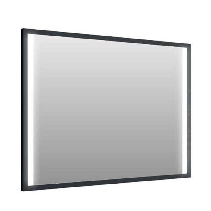 Specchio telaio perimetrale fasce lat. retroill. Noir 90xh70 cm nero opaco