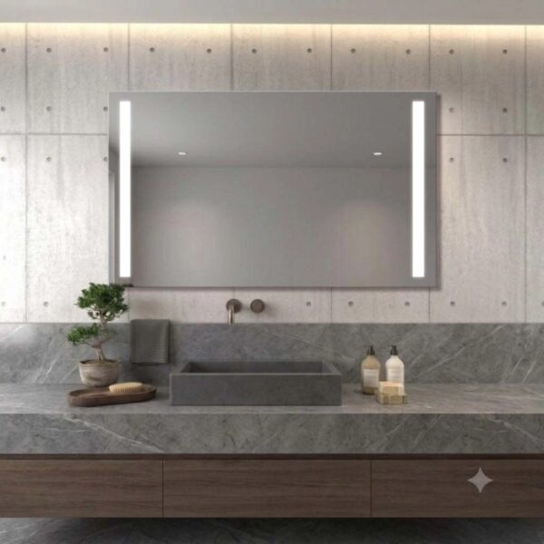 Specchio 2 fasce satinate retroilluminate led 160x70 cm