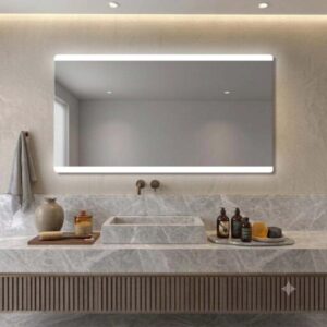Specchio con filo lucido retroilluminato led Dual 175x70 cm