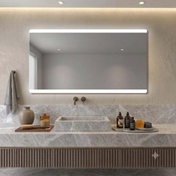 Specchio con filo lucido retroilluminato led Dual 175x70 cm