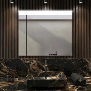 Specchio fascia satinata retroilluminata led sopra Zone 90x70 cm