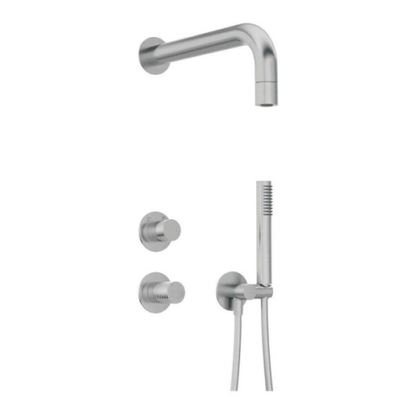 Set doccia incasso Idrostile Limonar soffione 42 mm acciaio spazzolato