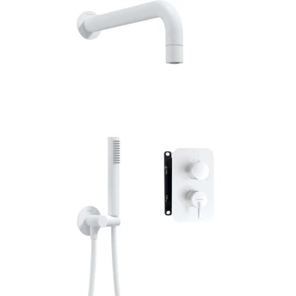 Set doccia incasso Idrostile Limonar con box e soffione 42 mm bianco