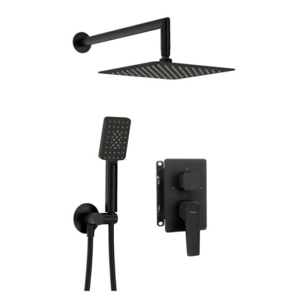 Set doccia incasso Idrostile con box 250x250 mm nero