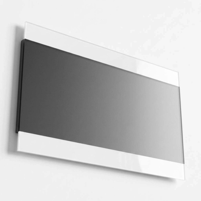 Specchio fasce satinate retroilluminate led sopra e sotto Zone 100x70 cm